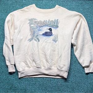 Men's Cream Sweater with Nature Print